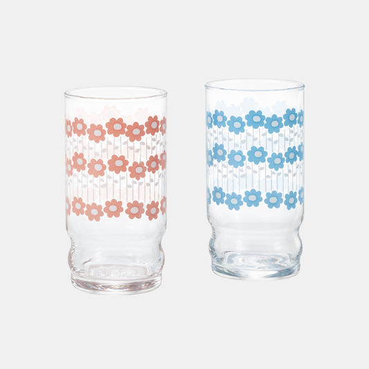 Aderia Retro Baby's Breath 2-Piece Glass Set