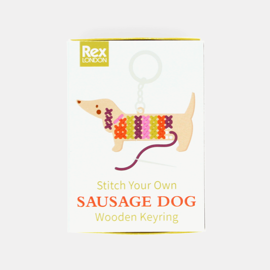Stitch Your Own Sausage Dog Wooden Keyring Kit