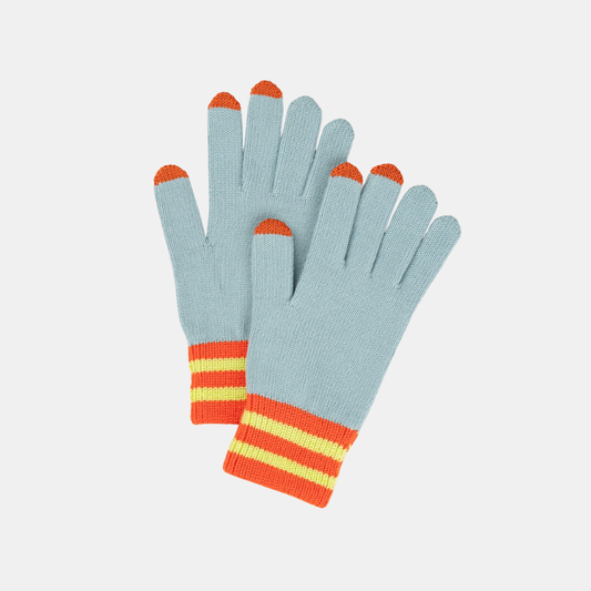 Stone Blue Knit Touchscreen Gloves