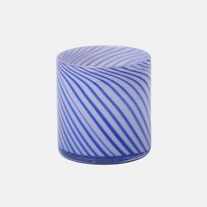 Blue Medium Spiral Glass Planter