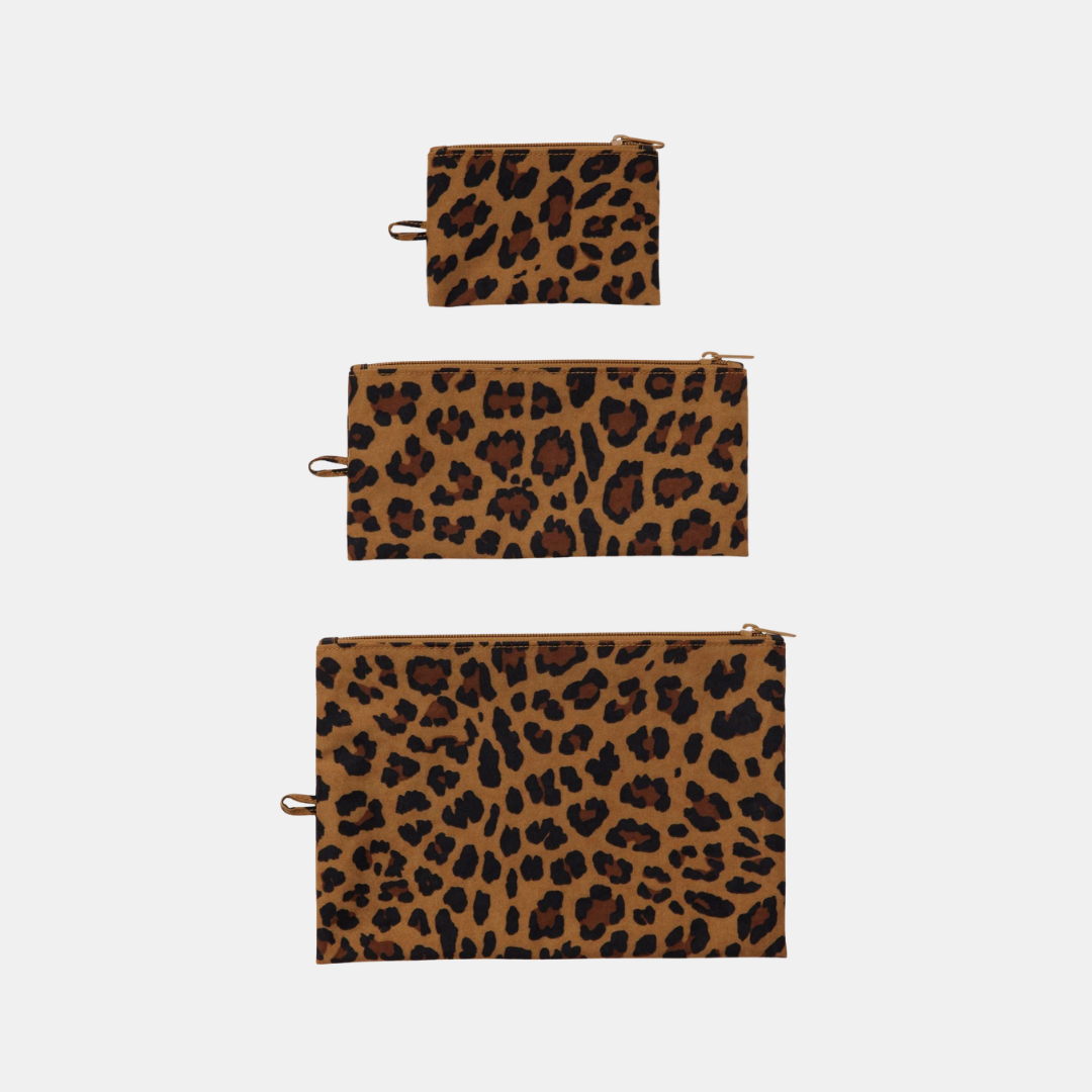 Leopard Flat Pouch Set