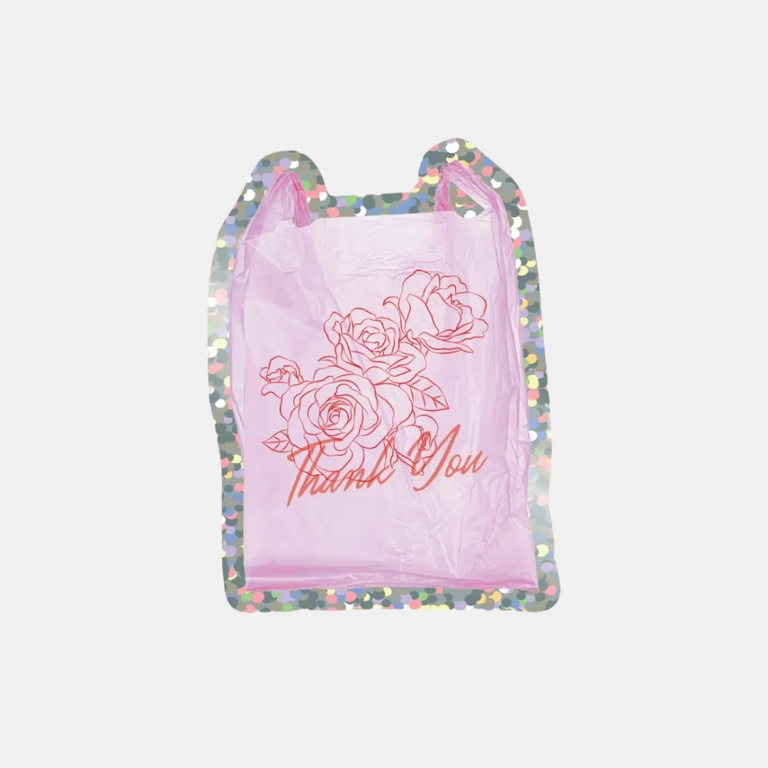 Thank You Bag Glitter Sticker