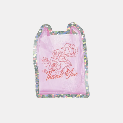 Thank You Bag Glitter Sticker