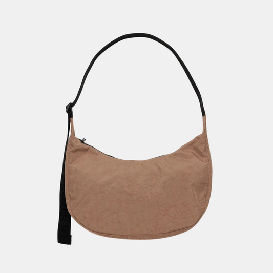 Cocoa Medium Nylon Crescent Bag