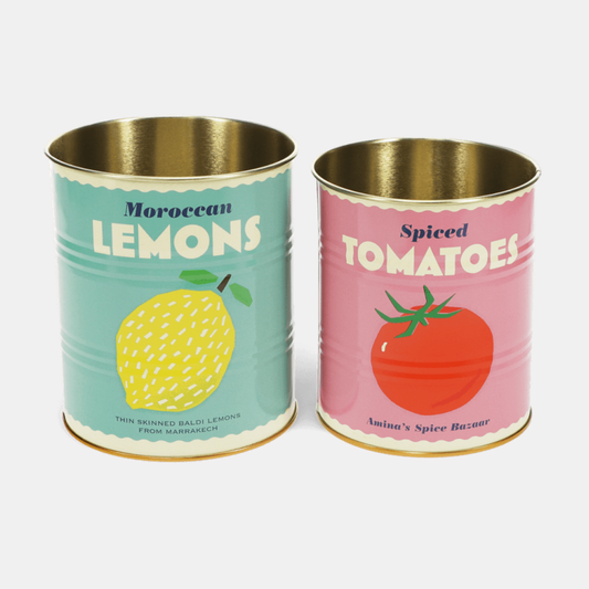 Lemon & Tomato Storage Tin Set