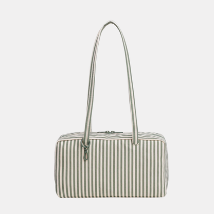 Sage Stripe Small Nylon Bowler Bag