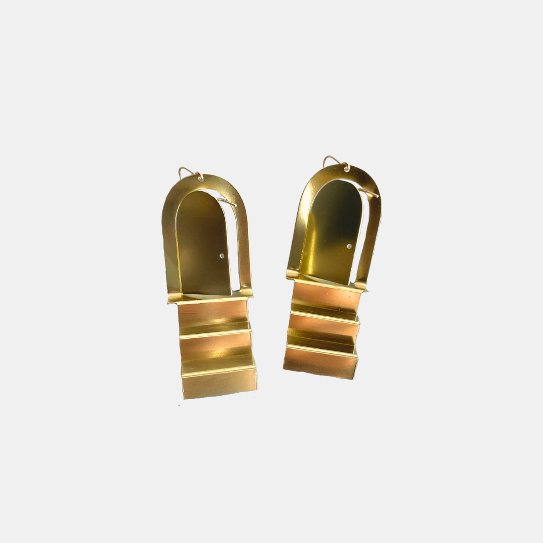 Brass Stairway Earrings
