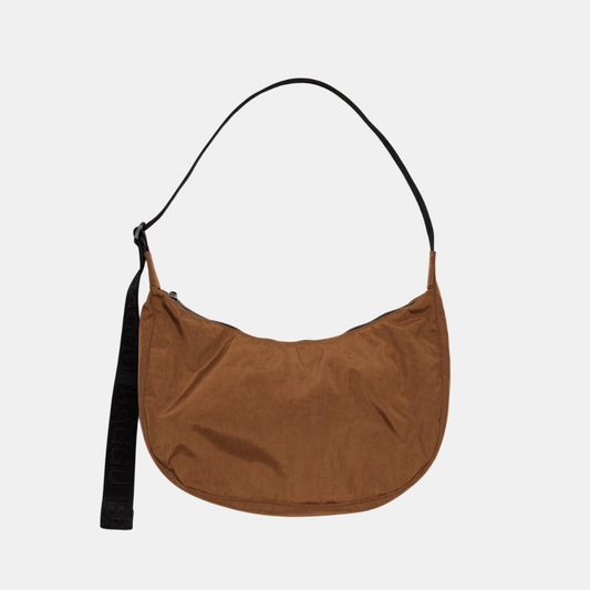 Brown Medium Nylon Crescent Bag