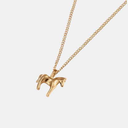Gold Lunar Horse Necklace
