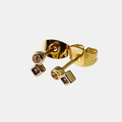 Gold Sunset Crystal Studs