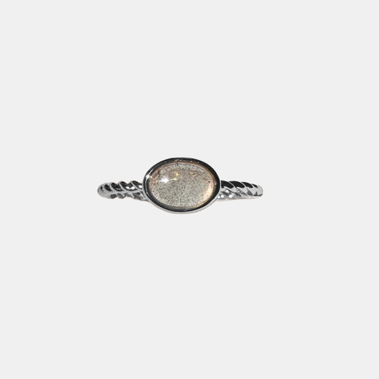 Silver Nebula Laradorite Ring