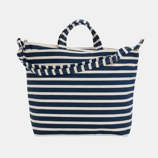 Navy Stripe Horizontal Duck Tote