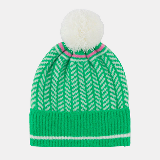 Green Patterned Beanie