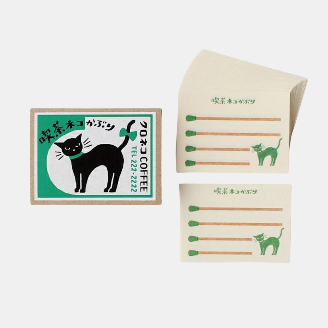 Black Cat Cafe Matchbox Memo Cards