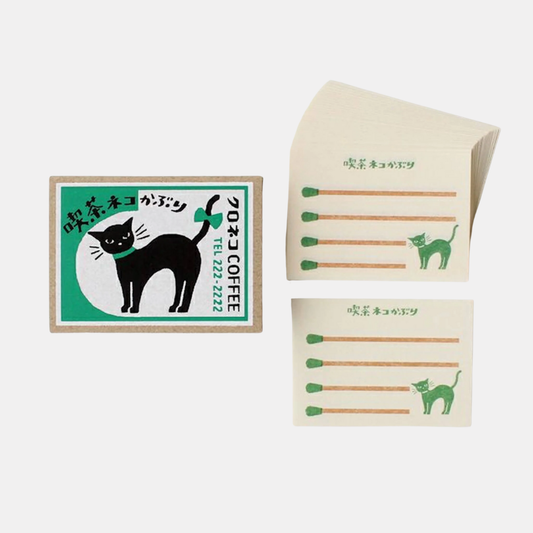Black Cat Cafe Matchbox Memo Cards