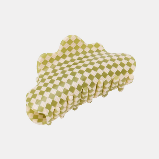 Olive Check Baby Nimbus Hair Claw