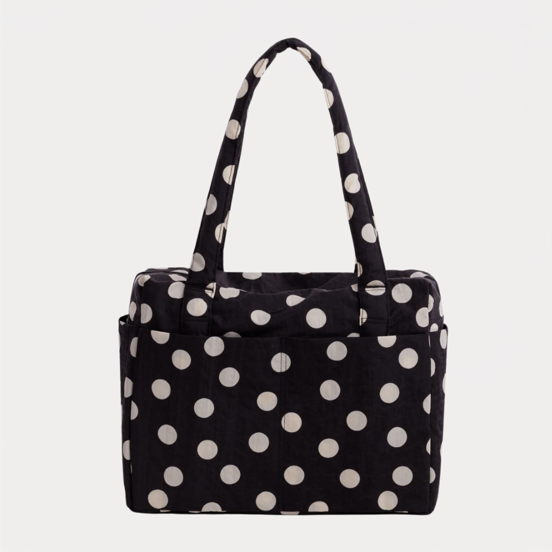 Black and Cream Polka Dot Small Cloud Carry-On