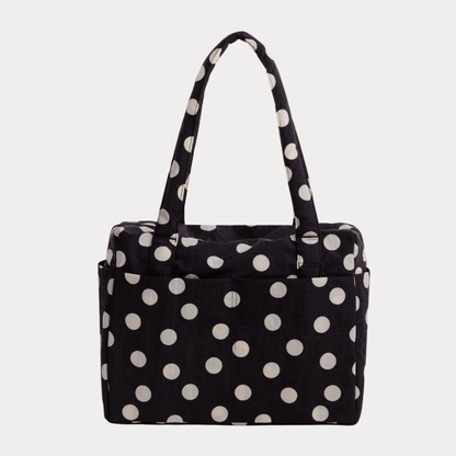 Black and Cream Polka Dot Small Cloud Carry-On
