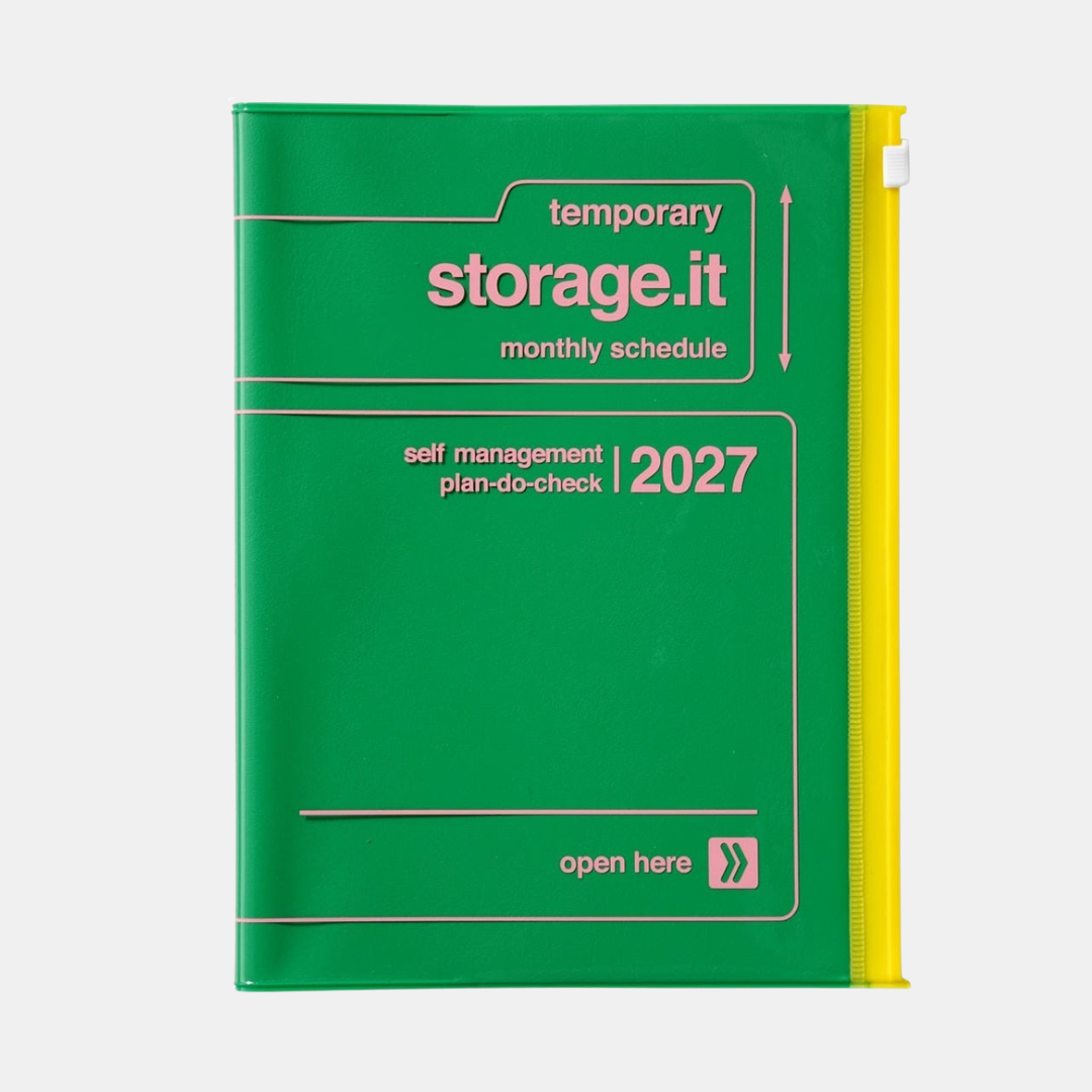 Green A5 Storage.It 2027 Monthly Schedule