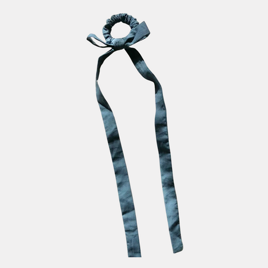 Dusty Blue Long Bow Scrunchie