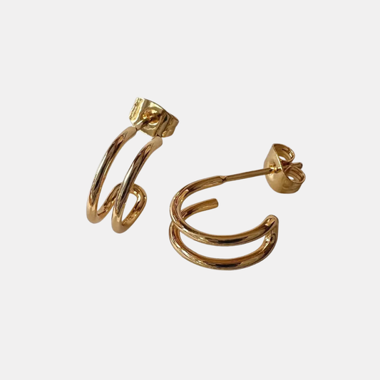 Gold Double Hoop Earrings