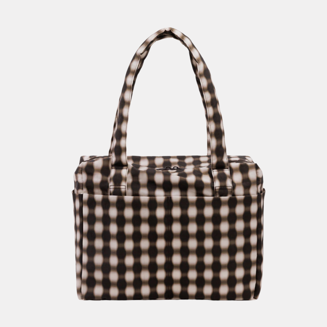 Blurred Brown Gingham Small Cloud Carry-On