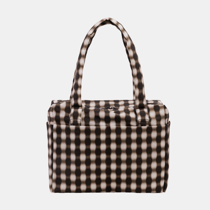 Blurred Brown Gingham Small Cloud Carry-On