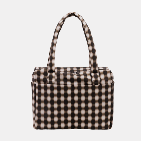Blurred Brown Gingham Small Cloud Carry-On