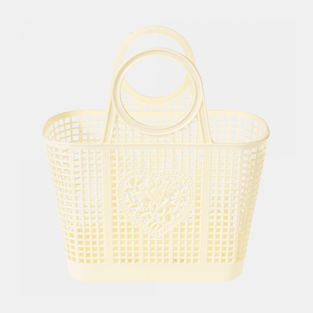 Cream Heart Basket
