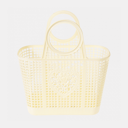 Cream Heart Basket