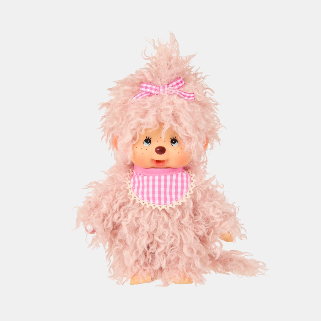 Monchhichi Fluffy Pink Girl Plushie