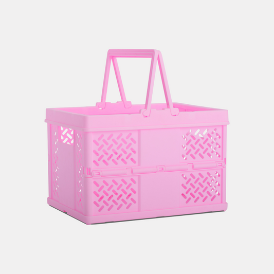 Small Pink Folding Storage Basket