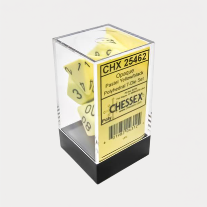 Opaque Pastel Yellow and Black 7 Die Set