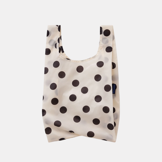 Cream and Black Polka Dot Baby Baggu