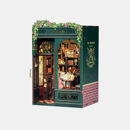 Owl Bookstore Book Nook DIY Miniature Kit