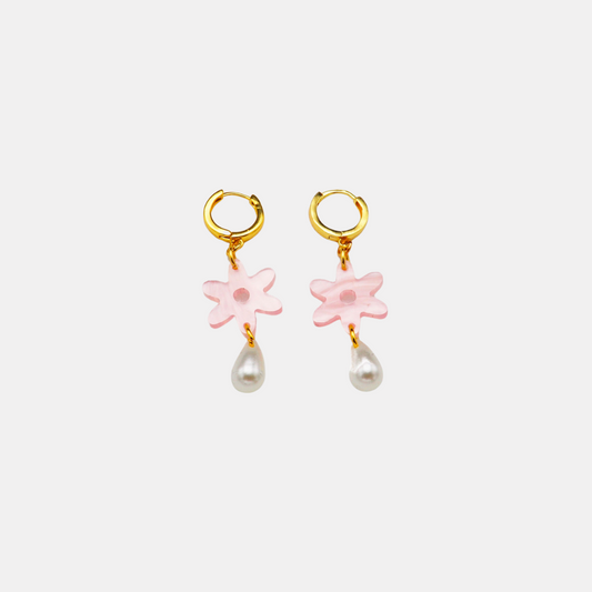 Daisy Pearl Drop Earrings