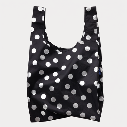 Silver Metallic Polka Dot Standard Baggu