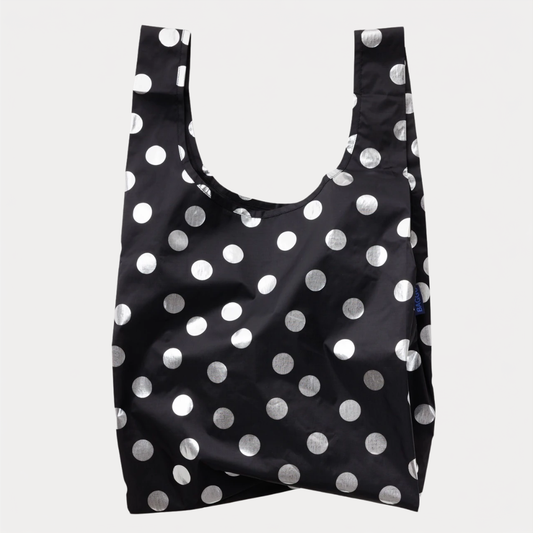 Silver Metallic Polka Dot Standard Baggu