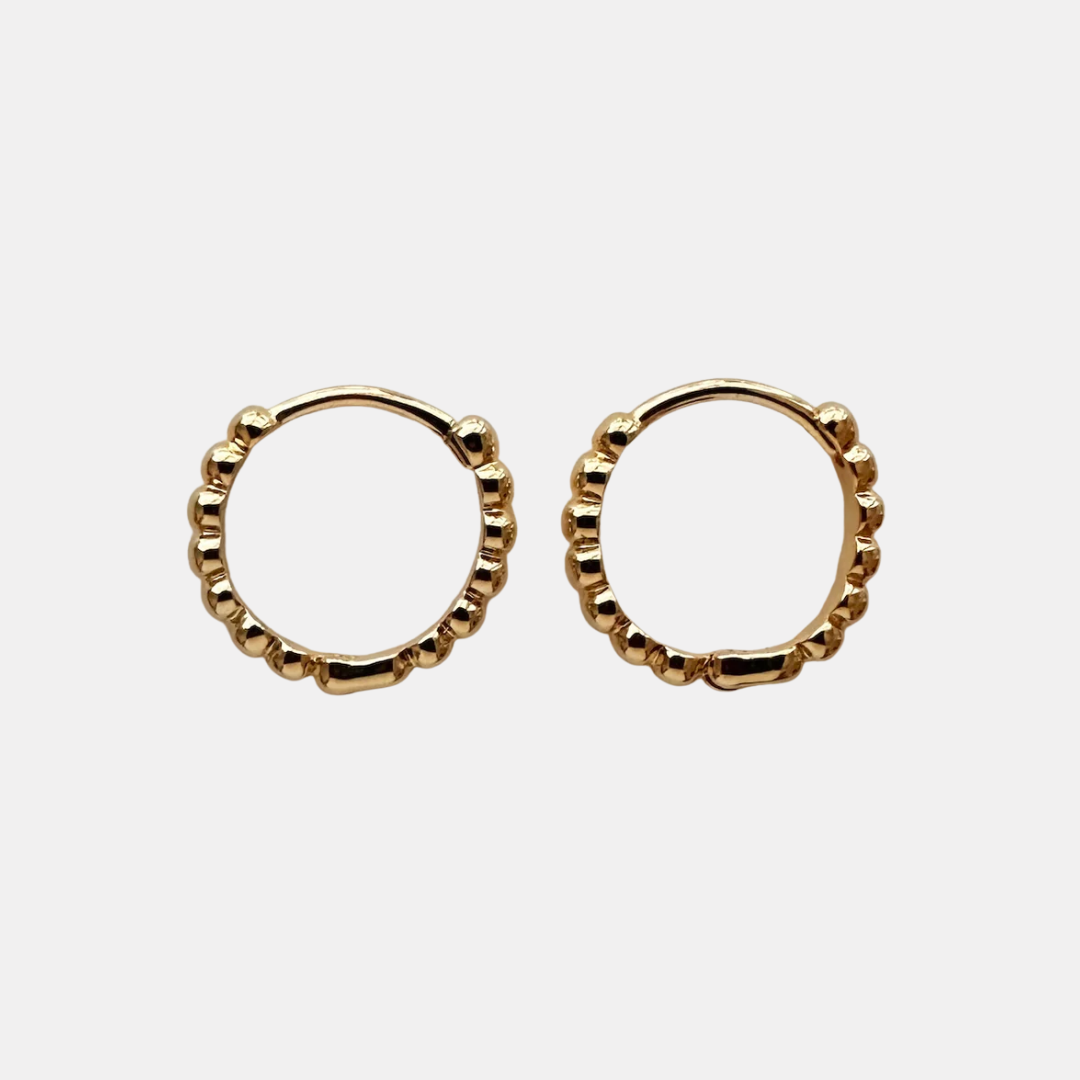Gold Pebble Hoops