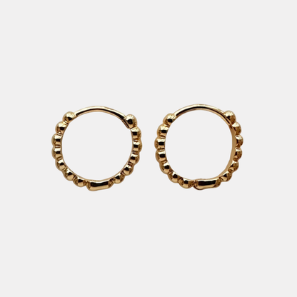 Gold Pebble Hoops