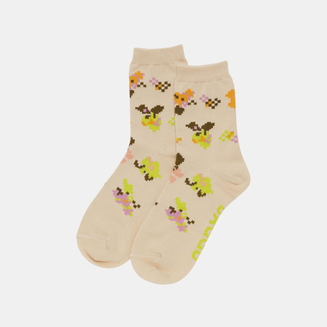 Tapestry Floral Crew Socks