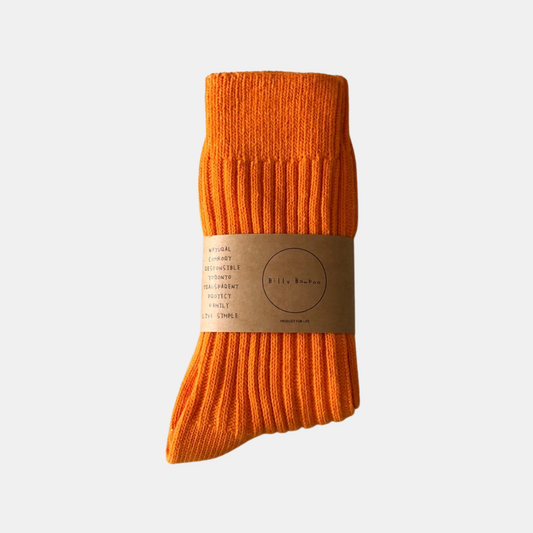 Bright Orange Ribbed Socks