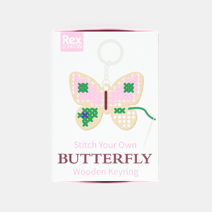 Stitch Your Own Butterfly Wooden Keyring Kit
