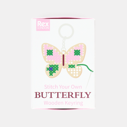 Stitch Your Own Butterfly Wooden Keyring Kit