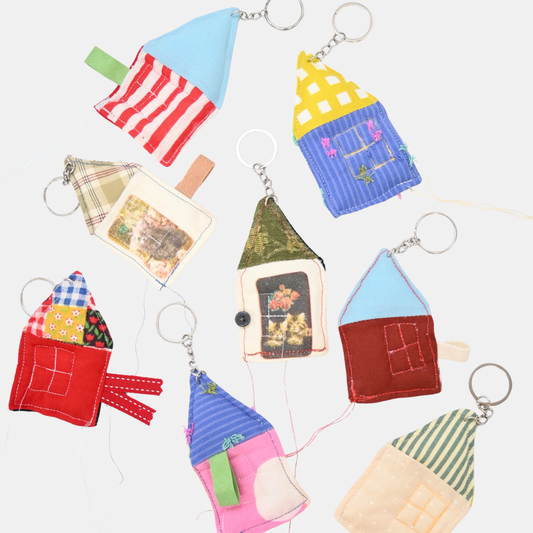 Quilted House Keychain