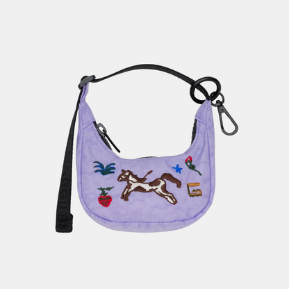 Embroidered Pony Crescent Bag Charm