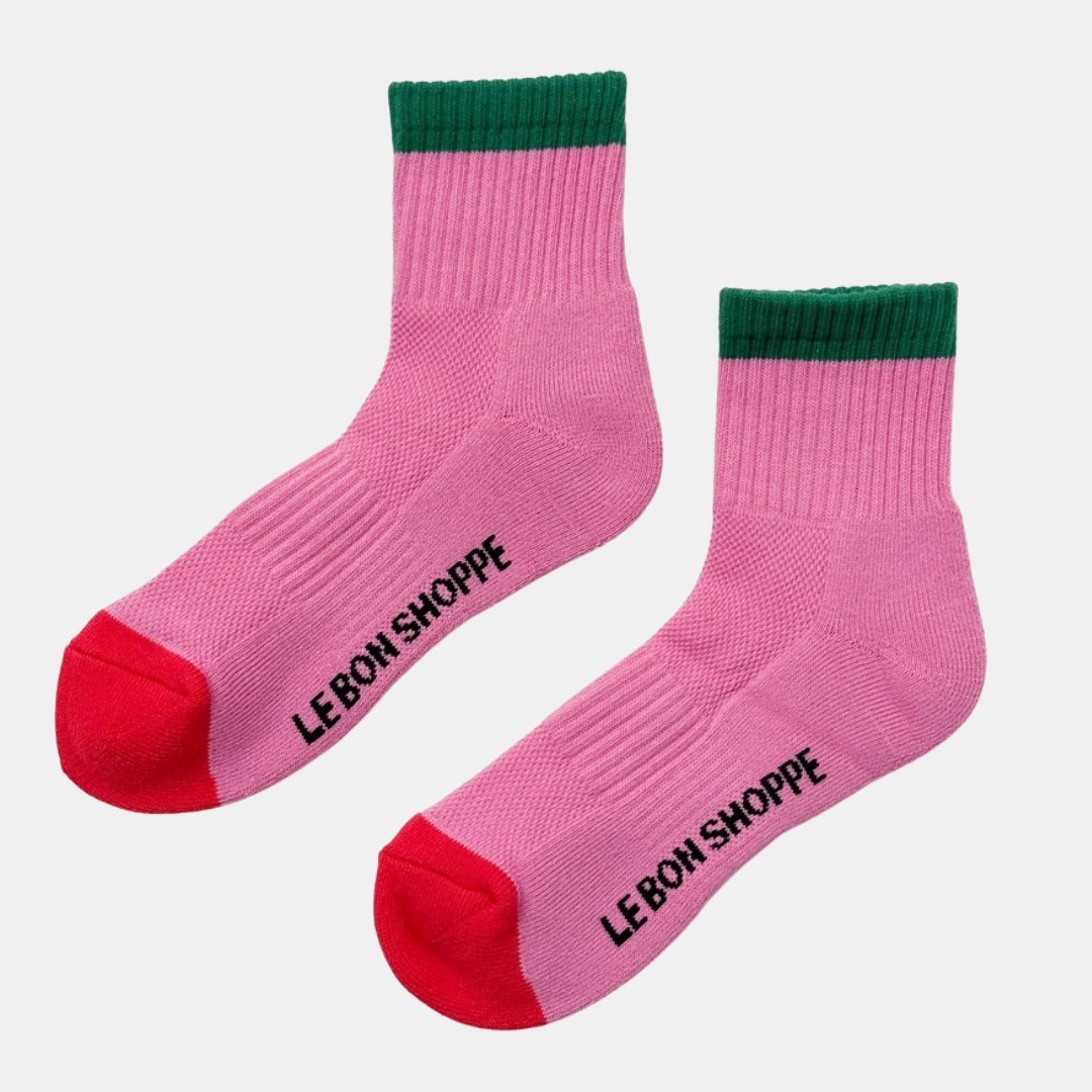 Rose + Green Girlfriend Socks