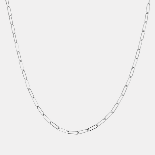 Silver Piper Paperclip Chain Necklace