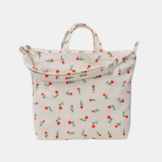 Painted Wildflower Horizontal Duck Tote
