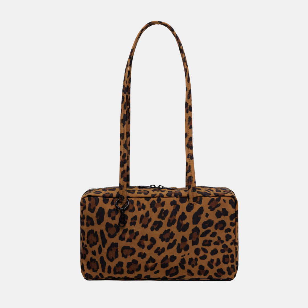 Leopard Small Nylon Bowler Bag